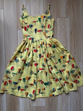 Bettie Page 50s Tatyana swing dress cocktail print retro summer party HTF